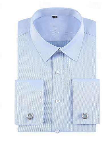 Men's Shirt Dress Shirt Button Up Shirt Line Wedding Daily White Blue Long Sleeve Turndown Spring &  Fall Clothing Apparel Pocket