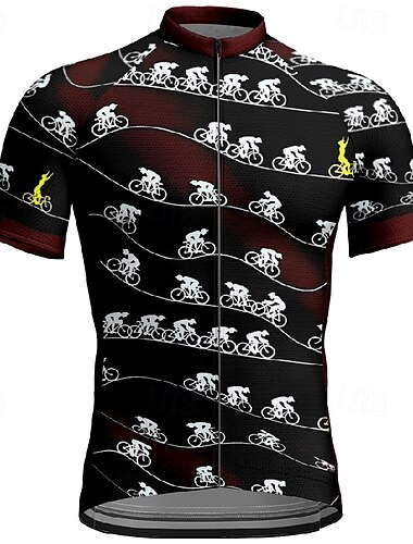  Homens Camisa para Ciclismo Manga Curta Moto Camiseta Camisa / Roupas Para Esporte com 3 bolsos traseiros Ciclismo de Montanha Respirável Secagem Rápida Design Anatômico Capilaridade Vermelho Vinho