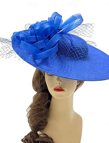  Vestimenta de Cabeza Sinamay Sombrero de fieltro Boda Fiesta de Noche Fiesta de Té Carrera de caballos cóctel Vintage Estilo lindo Con Pluma Celada Sombreros