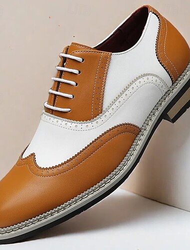  Voor heren Brogue Bullock Shoes PU Leder Comfortabel Anti-slip Ademend Veters Zwart Zilver Bruin Herfst Winter