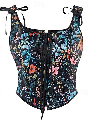  Rococó Corsé Superior Baile de Máscaras Corsé Superior Cosplay Control de barriga Relleno Jacquard Jacquard Mujer Real Mascarada Fiesta Carnaval de Venecia Adulto Faja