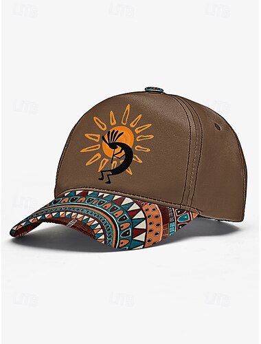  Heren baseballpet met camouflageprint en tribalpatroon, verstelbare zonbeschermingshoed voor buitensporten, wandelen en vrijetijdskleding