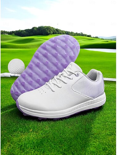  Leichte Golf-Sneaker für Damen | atmungsaktive Sportschuhe mit Schnürung für Golferinnen | sanftes lila Design für ganztägigen Komfort