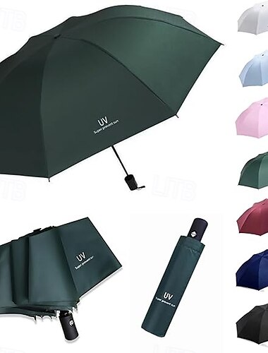  Sonnenschirm mit UV-Schutz, leichter, kompakter Reiseschirm für Damen und Herren, wasserdichter, faltbarer Sonnenschirm, tragbarer UV-Schutz bei Regen oder Sonnenschein