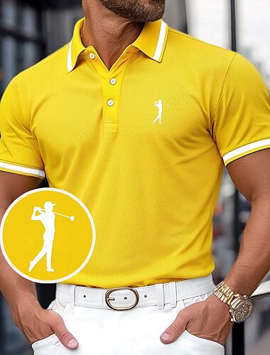  Herren Baumwoll-Poloshirt Golf Poloshirts Arbeit Geschäft Gerippter Polokragen Klassisch Kurze Ärmel Basic Modern Einfarbig Knöpfe Klassisch Frühling & Sommer Normale Passform Dunkelrot Gelb