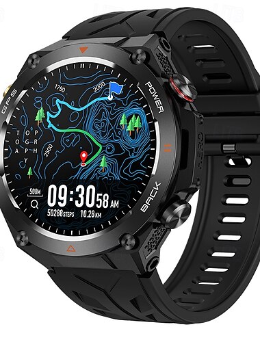  Relógio inteligente 2025 novo com GPS embutido smartwatch esportivo tela IPS de 1.45'' bússola chamada Bluetooth à prova d'água 1ATM SmartBracelet