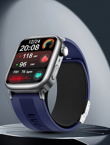  696 TK66 Smartklokke 2.06 tommers Smartklokke blåtann Skritteller Samtalepåminnelse Søvnmonitor Kompatibel med Android iOS Unisex Håndfri bruk Meldingspåminnelse IP 67 49mm urkasse