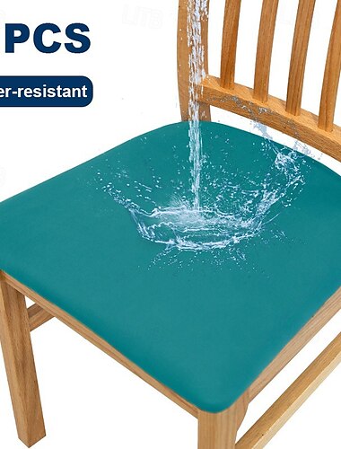  Fundas para sillas de comedor impermeables, elegantes y protectoras que protegen contra derrames, manchas y líquidos. La tela duradera y de alta calidad garantiza una larga vida útil y un fácil