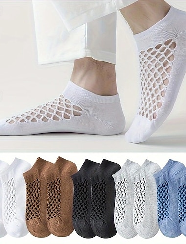  1 par de calcetines de verano casuales de malla transpirables para hombres y mujeres delgados transpirables con diseño de agujeros para máximo confort y rendimiento