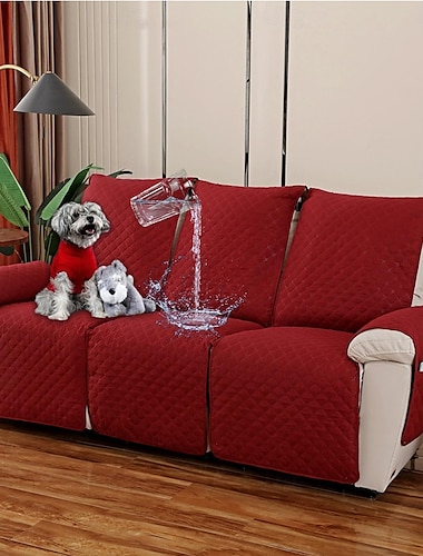  Fundas antideslizantes para sillones reclinables de 3 plazas, aptas para sofás reclinables de cuero, resistentes al agua, antiarañazos, para sofás reclinables dobles, fundas divididas para cada