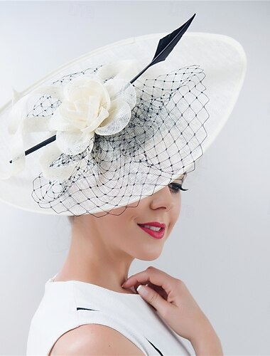  Čelenka Sinamay Fedora klobouk svatební večerní párty čajová párty dostihy koktejl Elegantní vintage roztomilá s peříčkovou čelenkou