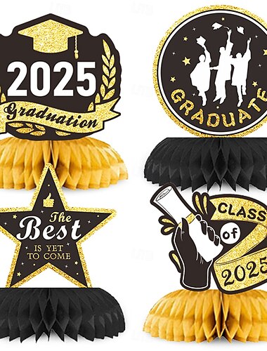  8 st examensdekorationer klass av 2025 grattis grad bordsdekorationer examen honeycomb mittpunkter grad party centerpieces 2025 examensdekorationer för fest