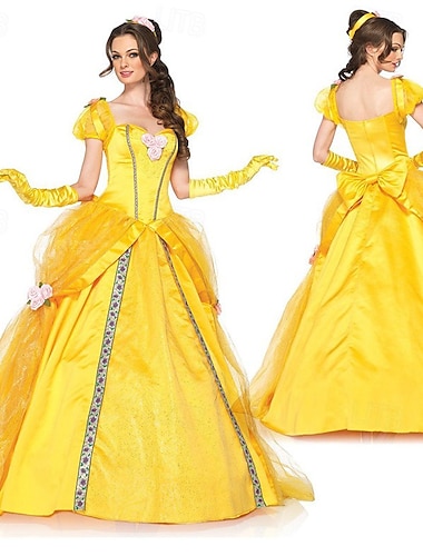  Schone Slaapster Schoonheid en het beest Prinses schone Bloemenmeisje jurk Tule jurken Cosplay Kostuum feest Film cosplay for Dames Volwassenen Carnaval Vrijgezellenfeest
