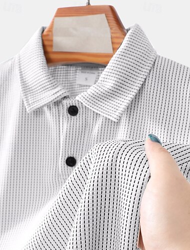  Homme Chemise de golf Polos de Golf Travail Occasionnel Revers Manche Courte Basique Moderne Uni Boutons Été Coupe régulière Marron foncé Noir Blanche Bleu Orange Gris Claire Chemise de golf