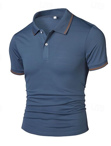  Per uomo Maglia da golf Polo da Golf Lavoro Casuale Bavero Manica Corta Essenziale Moderno Semplice Patchwork Bottoni Estate Vestibilità regolare azzurro cielo Nero Bianco Blu marino Maglia da golf