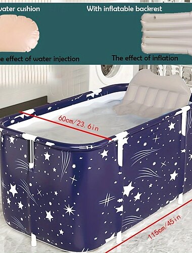  Baignoire de trempage contemporaine pliable portable 1 pièce de forme rectangulaire, rétention efficace de la température pour le spa chaud et froid, le sauna et les bains de glace - idéale pour le