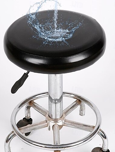  Taburete de bar redondo a prueba de agua, fundas de asiento, funda de cojín lavable para taburete, fundas elásticas para sillas de bar, cuero pu para café, fiesta, bar, restrant