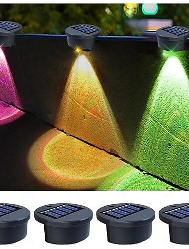  Luces solares para escalones, luces LED solares para terraza, cercas, impermeables, luces laterales para piscinas, escaleras, cercas, patios y caminos, 10 unidades, 5 unidades, 3 unidades, 1 unidad.