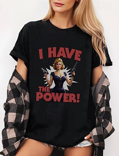  T-shirt Affiche rétro Fille rétro Graphique Pour Femmes Adulte Mascarade Gaufrage à chaud Décontracté Quotidien