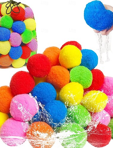  60 ballons d'eau réutilisables pour jouets et jeux d'extérieur, jouets d'eau pour enfants et adultes, garçons et filles - jouets d'été pour la piscine et le jardin