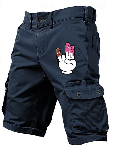  Herren Grafik Lustig Donuts Cargo-Shorts Arbeitsshorts Mittlere Taille Klassisch Taktisch Outdoor Campen und Wandern Mehrere Taschen Designer Bekleidung