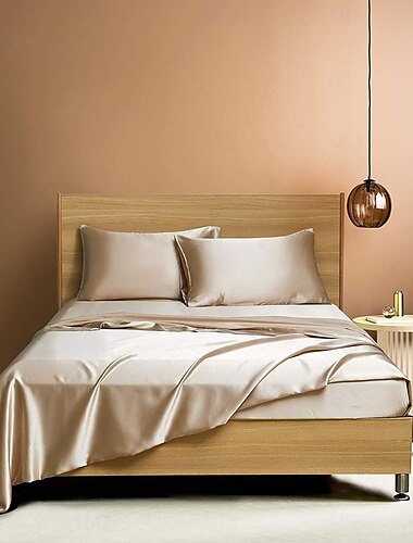  Satin Imitation Silk Bedding Four-piece Set Bed Sheet Bed Cover Pillowcase Combination Sheet Set