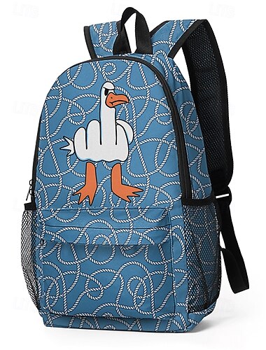  Zaino con stampa di un'oca divertente per bambini e adolescenti - zaino scolastico leggero e capiente con motivo a corda per ragazzi e ragazze, ideale per l'uso quotidiano e per il ritorno a scuola