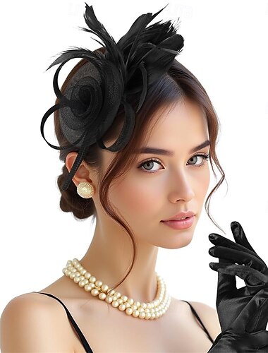  Kopfschmuck Tüll Feder Fedora-Hut Hochzeit Abendgesellschaft Teegesellschaft Pferderennen Cocktail Elegant Vintage Niedlich Mit Feder Kopfschmuck Kopfbedeckung