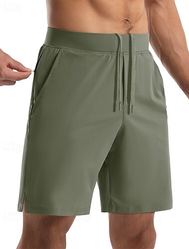  Homme Shorts de course short de sport Été Extérieur Coupe régulière Séchage Rapide Poche à Fermeture Éclair Shorts Cordon de serrage Taille Élastique Gris foncé Noir Coton Chasse Escalade Voyage S M
