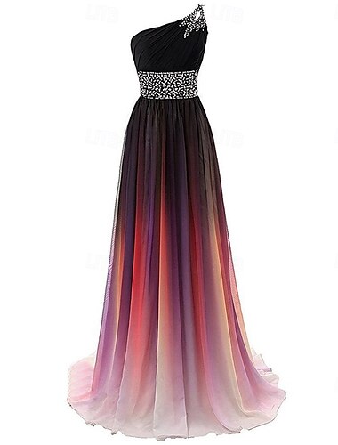  A-linje Quinceanera klänningar Elegant Klänning Prestanda Jul Golvlång Ärmlös Enaxlad Chiffong Bar rygg med Plisserat Bård 2025