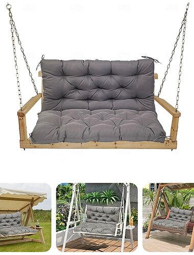  Cojines para columpio de porche, cojines para patio, cojines impermeables para columpios de 2-3 plazas para muebles de exterior, cojines gruesos de 4 pulgadas para columpios de exterior, para patio y jardín al aire libre.