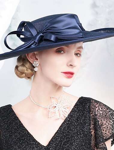  قبعات كتان أنيقة مع عقدة فيونكة لحفلات الزفاف / الحفلات / غطاء رأس المساء / المناسبات الخاصة / المكتب &مهنة/غير رسمي/عيد ميلاد/مولود جديد/شكرًا لك/تخرج/تهانينا/ذكرى سنوية