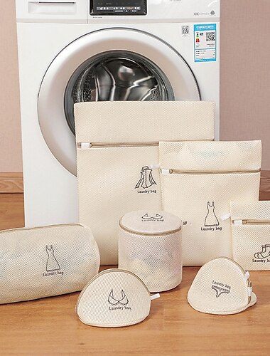  Lot de 7 sacs à linge en maille pour linge délicat, sacs pour laver le linge délicat, sacs à linge en maille, sac à linge délicat pour jeans, chemisier, bas, soutien-gorge