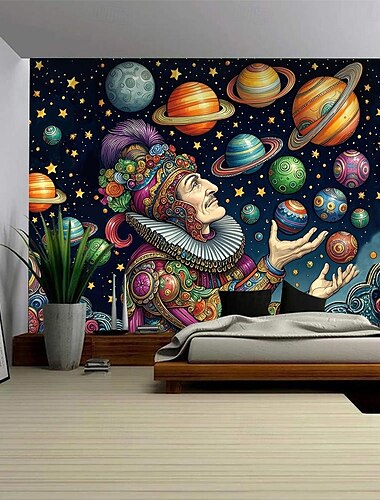  Magier Planet Universum Hängender Wandteppich Wandkunst Großer Wandteppich Wanddekoration Fotohintergrund Decke Vorhang Heim Schlafzimmer Wohnzimmer Dekoration Schlangen Äpfel