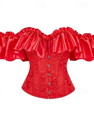  Rococó Corsé Superior Baile de Máscaras Corsé Superior Cosplay Control de barriga Relleno Jacquard Jacquard Mujer Real Mascarada Fiesta Carnaval de Venecia Adulto Faja