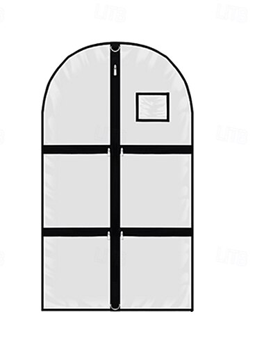  Kleidersack für Kinder mit 3 Reißverschlusstaschen, transparente PVC-Kleiderhülle mit Polyesterrückseite, staubdichte Hängeaufbewahrungstasche für Kleider, Kostüme, Reisen, Wettbewerbe