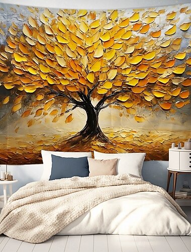  Gemälde Baum des Lebens Hängender Wandteppich Wandkunst Großer Wandteppich Mural Dekor Fotografie Hintergrund Deckenvorhang Zuhause Schlafzimmer Wohnzimmer Dekoration