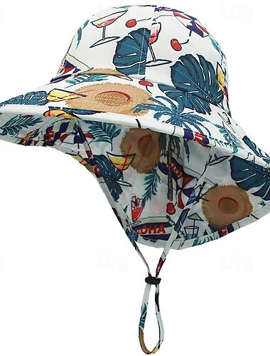  Sonnenhut für Kinder Baby Sonnenhut Junge Hut Sommer Mädchen Strand Sonnenhut breiter Rand Nacken Hut