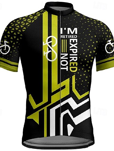  Męskie Koszulka rowerowa Krótki rękaw Rower Tee Tshirt Dżersej z 3 tylnymi kieszeniami Kolarstwo górskie Oddychający Szybkie wysychanie Anatomiczny kształt Odprowadzające wilgoć Żółty Czerwony