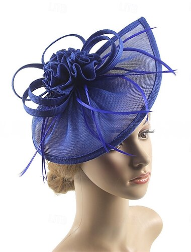  Vestimenta de Cabeza Lino Pluma Sombrero de fieltro Boda Fiesta de Noche Fiesta de Té Carrera de caballos cóctel Vintage Estilo lindo Con Pluma Celada Sombreros