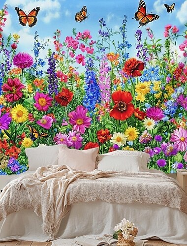  Landschaft Kleine Margerite Wandteppich Großer Wandteppich Wandgemälde Dekoration Foto Hintergrund Decke Vorhang Wohn Schlaf Wohnraum Dekoration