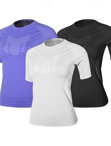  Per uomo T-shirt da escursionismo Camicia da escursionismo Manica Corta Girocollo Maglietta Camicia a maniche corte Top maglietta Esterno Asciugatura Rapida Nylon Nero Bianco Blu Palestra Arrampicata