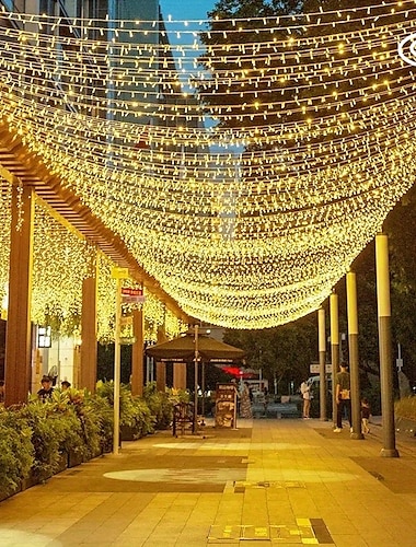  50m 100m guirlande kerstboom kerstverlichting 400 800led string licht ip65 waterdichte ketting buiten tuin tuin guirlande bruiloft feest vakantie landschap decoratie verlichting blauw kleurrijk dc31v