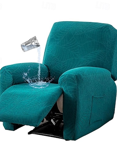  Funda de sofá reclinable dividida impermeable de jacquard, funda de sillón perezoso de licra elástica, fundas de sillón reclinable de color sólido, fundas protectoras para muebles