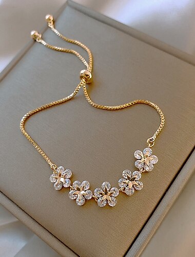  Blumenarmband für Mama, Ehefrau oder Freundin – verstellbare Kette, perfekt als Geschenk zum Muttertag, Valentinstag, Weihnachten, Jahrestag und Geburtstag, symbolisiert sanfte Liebe und zeitlose