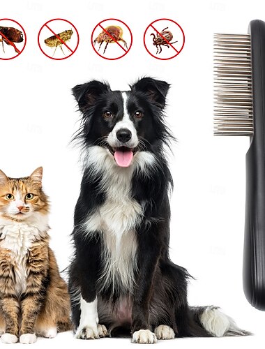  Elektrostatischer Flohentfernungskamm, multifunktionale Haustierbürste, elektrischer Läusekamm für Katzen, Hunde, Haarreiniger, Welpenzubehör