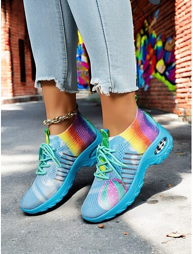  Rainbow Flyknit-Sneakers für den Pride Month für Damen – farbenfrohe, leichte und atmungsaktive Laufschuhe für LGBTQ+-Events, zum Spazierengehen, für Fitness und lässigen Streetstyle