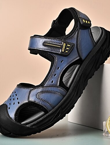  Herren Outdoor-Wandersandalen mit stabilen Riemen und stoßdämpfender Sohle – bequemes Schuhwerk zum Spazieren und Wandern
