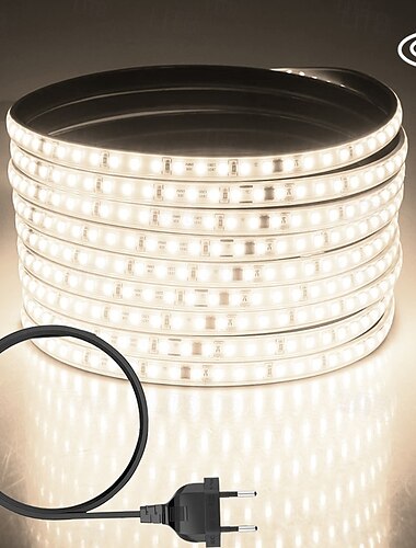  3M 5m 10m Bandes Lumineuses LED Flexibles 1200 LED 2835 SMD 8 mm 1Set Support de montage 1 jeu Blanc Froid Rouge Bleu Bandes lumineuses LED Intérieur Soirée Extérieur 220-240 V