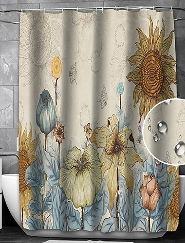  Douchgordijn met 12 haken 180 cm*180 cm (70"*70") Polyester wasbaar waterdicht rustiek boerderij houten vintage schuurpatroon